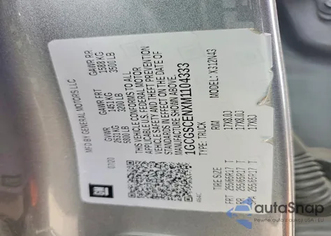 2021 Chevrolet Colorado Lt z USA, uszkodzony, nr VIN 1GCGSCENXM1104333